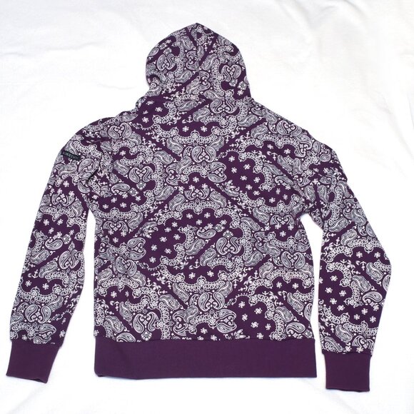 SCHOTT NYC Paisley Pattern Hooded Sweatshirt Size Small - Picture 3 of 5